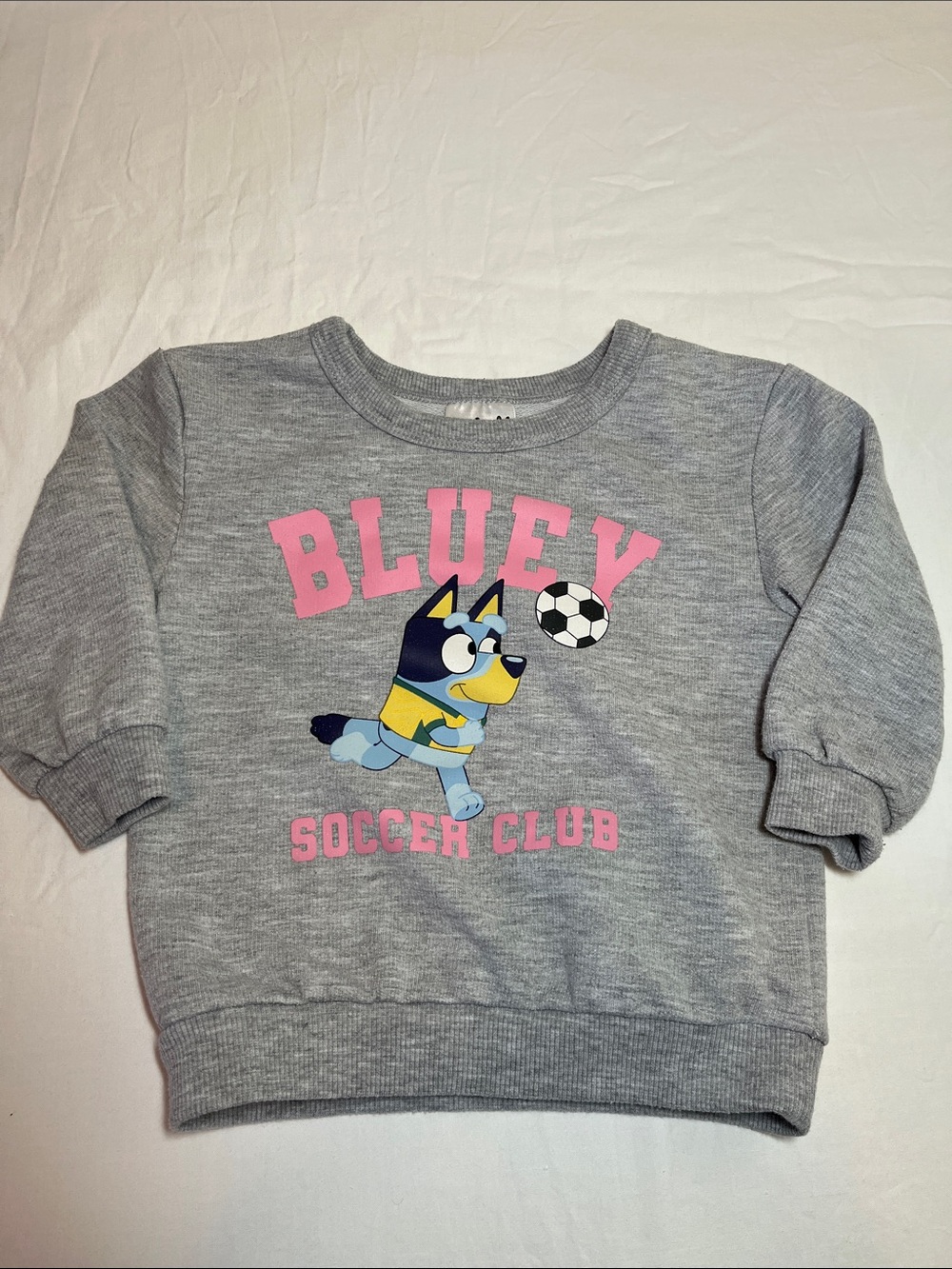 18M Bluey Soccer Club Sweatshirt with Pink Lettering